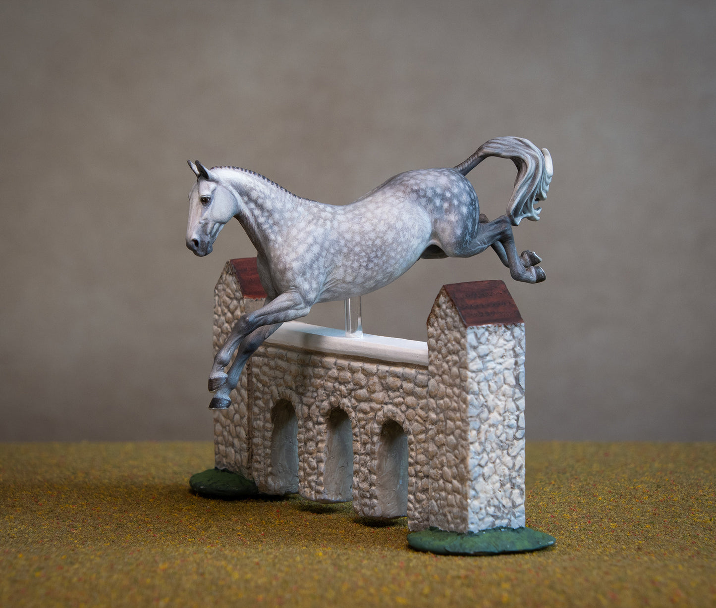 Micro Dapple Grey Jumping Horse