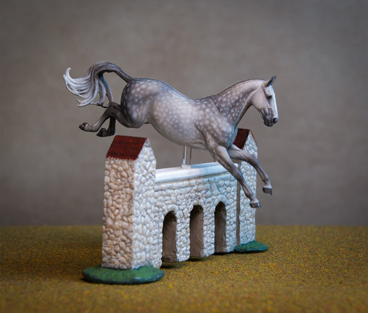 Micro Dapple Grey Jumping Horse